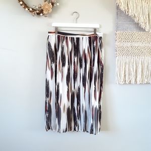 Banana Republic | Pleated Abstract Midi Skirt